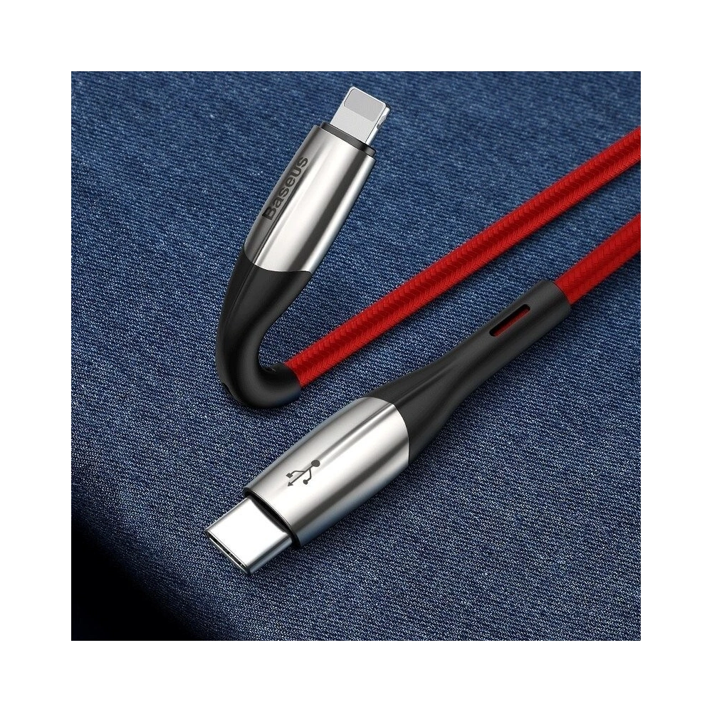 Wholesale Baseus Horizontal Data Cable Type-C to iP PD 18W 1m Red - BSU984RED - {ean13} - Hurt