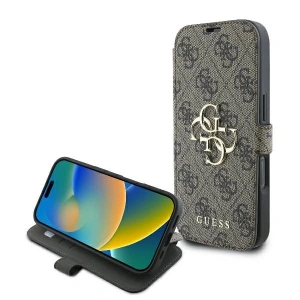 Etui Guess GUBKP16X4GMGBR Apple iPhone 16 Pro Max book 4G Metal Logo brązowy - iPhone 16 Pro Max - Guess