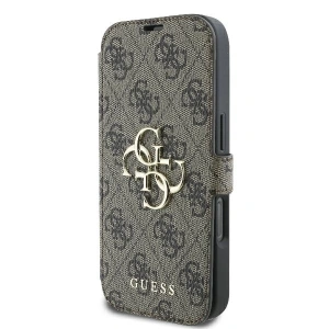 Etui Guess GUBKP16X4GMGBR Apple iPhone 16 Pro Max book 4G Metal Logo brązowy - iPhone 16 Pro Max - Guess