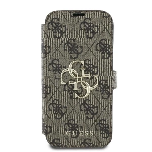 Etui Guess GUBKP16X4GMGBR Apple iPhone 16 Pro Max book 4G Metal Logo brązowy - iPhone 16 Pro Max - Guess