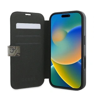 Etui Guess GUBKP16X4GMGBR Apple iPhone 16 Pro Max book 4G Metal Logo brązowy - iPhone 16 Pro Max - Guess