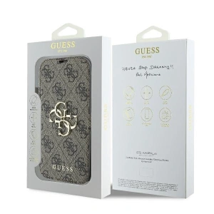 Etui Guess GUBKP16X4GMGBR Apple iPhone 16 Pro Max book 4G Metal Logo brązowy - iPhone 16 Pro Max - Guess