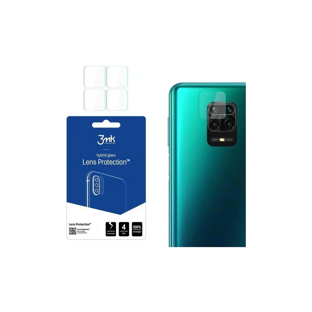 Hurtownia GSM - Szkło hybrydowe na obiektyw aparatu 3MK Lens Protection Xiaomi Redmi Note 9 Pro Max [4 PACK] - 3MK15473 - {ean13} - Hurt
