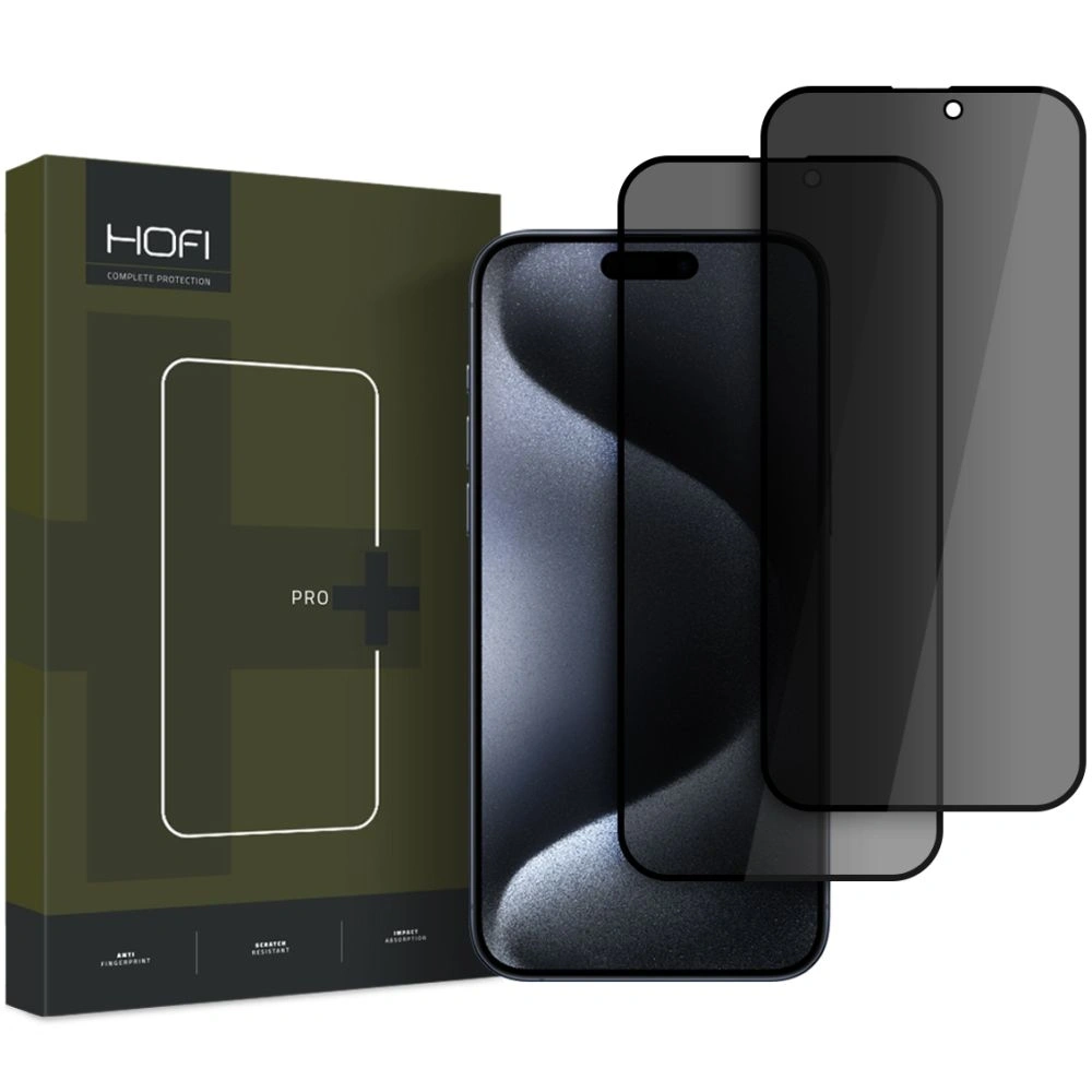 Hofi Anti Spy Glass Pro+ Apple iPhone 16 Privacy [2 PACK] - iPhone 16 - Hofi