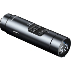 Hurtownia GSM - Transmiter FM Baseus Energy Column, Bluetooth 5.0, 2x USB, 3.1A (szary) - BSU988GRY - {ean13} - Hurt
