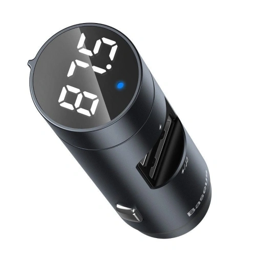 Transmiter FM Baseus Energy Column, Bluetooth 5.0, 2x USB, 3.1A (szary)