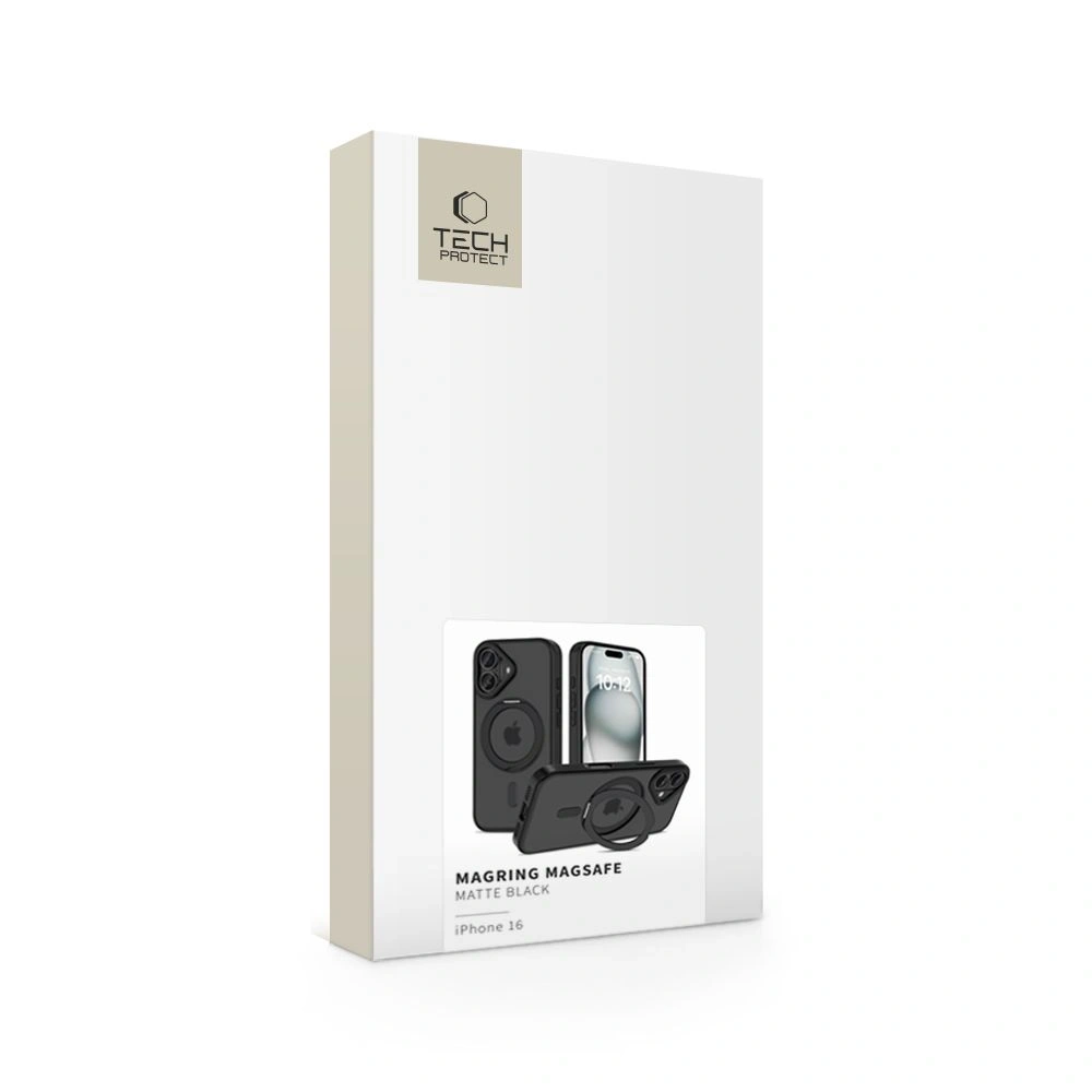 Etui Tech-Protect Magring MagSafe Apple iPhone 16 Matte Black - iPhone 16 - Tech-Protect