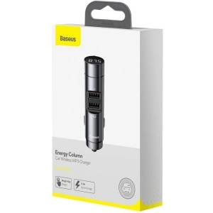 Hurtownia GSM - Transmiter FM Baseus Energy Column, Bluetooth 5.0, 2x USB, 3.1A (szary) - BSU988GRY - {ean13} - Hurt
