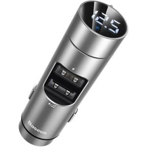 Hurtownia GSM - Transmiter FM Baseus Energy Column, Bluetooth 5.0, 2x USB, 3.1A (srebrny) - BSU989SLV - {ean13} - Hurt
