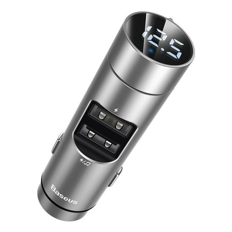 Baseus Distributor - 6953156215733 - BSU989SLV - Baseus Energy Column Car Wireless MP3 Charger (Wireless 5.0+5V/3.1A) Silver - B2B homescreen