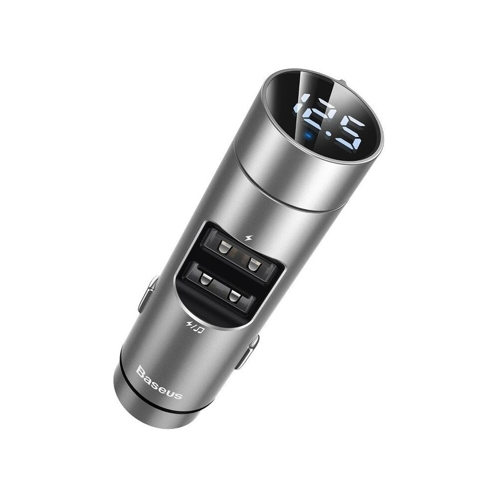 Hurtownia GSM - Transmiter FM Baseus Energy Column, Bluetooth 5.0, 2x USB, 3.1A (srebrny) - BSU989SLV - {ean13} - Hurt