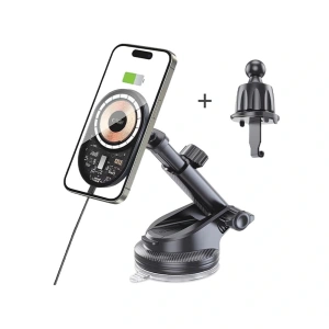 Wholesale Tech-Protect MM15W-V6 Magnetic MagSafe Dashboard & Vent Car Mount Wireless Charger 15W Black - THP3159 - {ean13} - Hurt