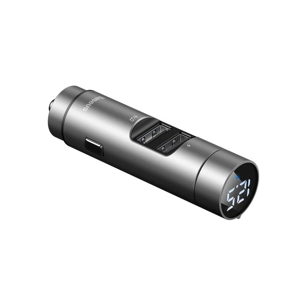 Hurtownia GSM - Transmiter FM Baseus Energy Column, Bluetooth 5.0, 2x USB, 3.1A (srebrny) - BSU989SLV - {ean13} - Hurt