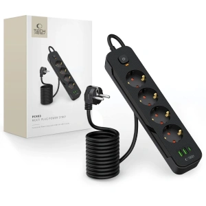 Hurtownia GSM - Tech-Protect PCL4X3 Power Socket Lang 2xUSB-A, USB-C, 4xAC 200cm Schwarz - THP3160 - {ean13} - Hurt