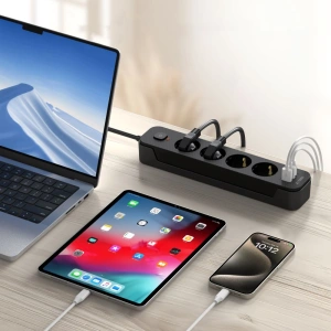 Wholesale Tech-Protect PCL4X3 Power Socket Long 2xUSB-A, USB-C, 4xAC 200cm Black - THP3160 - {ean13} - Hurt