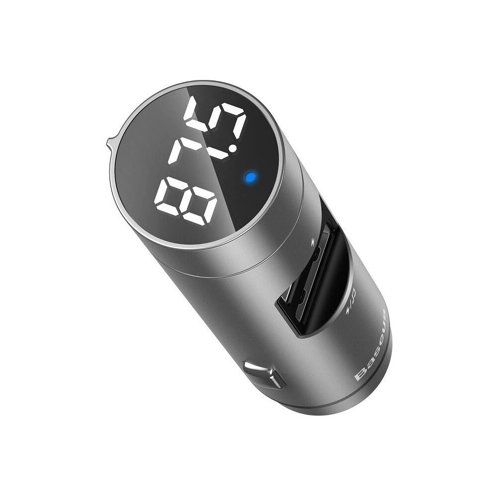 Hurtownia GSM - Transmiter FM Baseus Energy Column, Bluetooth 5.0, 2x USB, 3.1A (srebrny) - BSU989SLV - {ean13} - Hurt