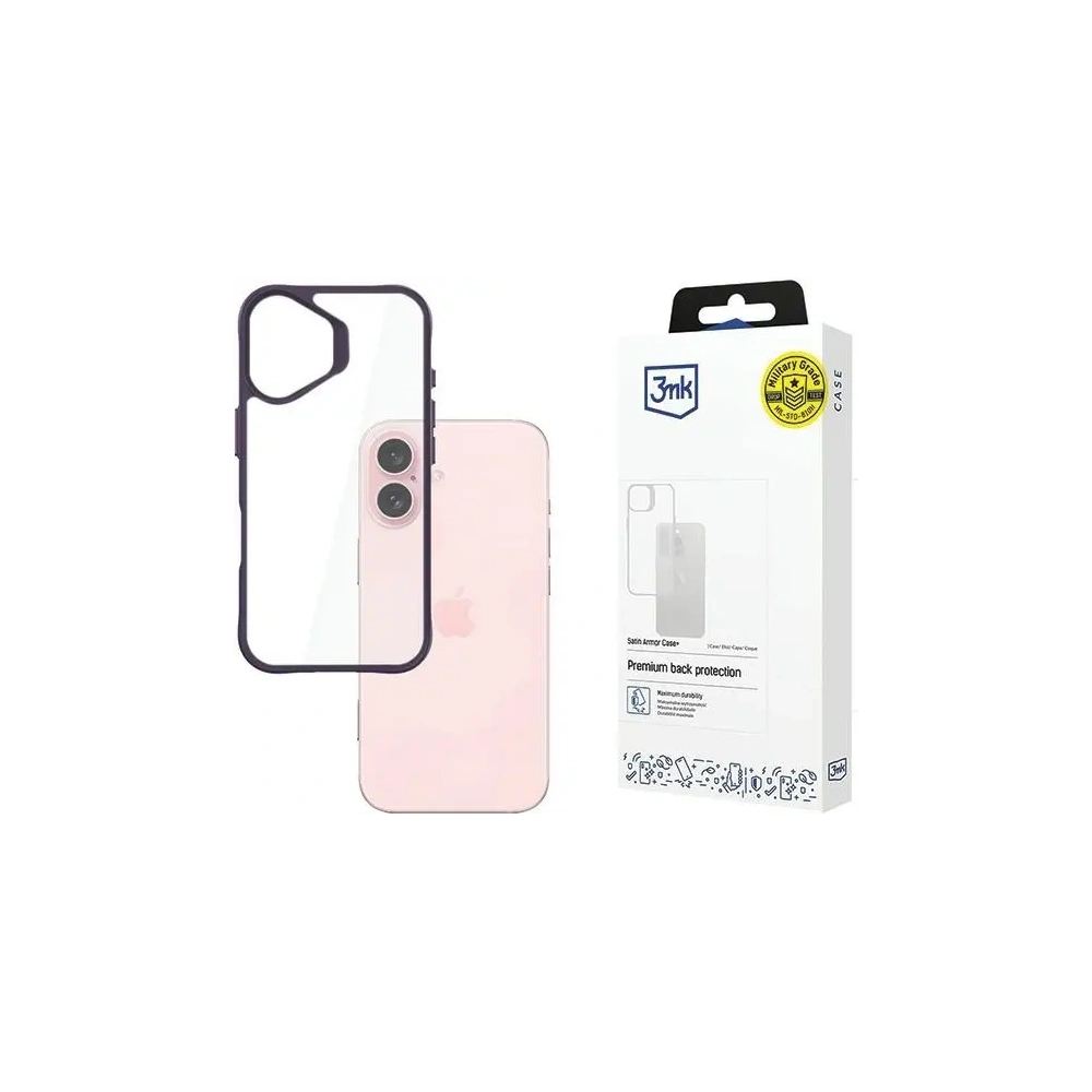 3MK SatinArmor+ Pouzdro Apple iPhone 16 fialové - iPhone 16 - 3MK