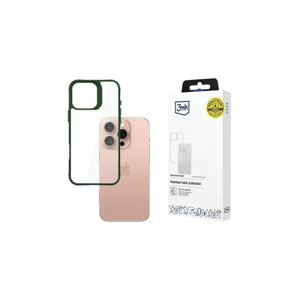 Hurtownia GSM - 3MK SatinArmor+ pouzdro Apple iPhone 16 Pro zelené - 3MK15517 - {ean13} - Hurt