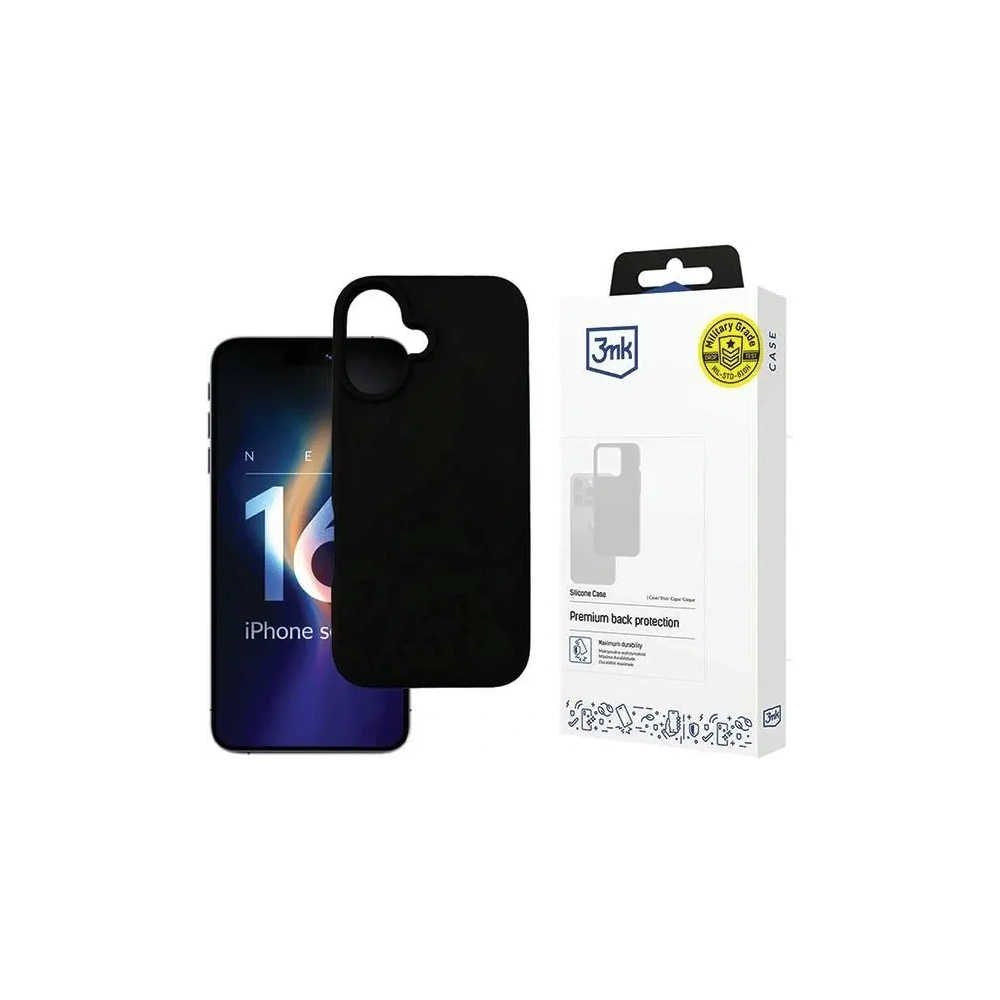 Wholesale 3MK Silicone Case Apple iPhone 16 Plus black - 3MK15522 - {ean13} - Hurt
