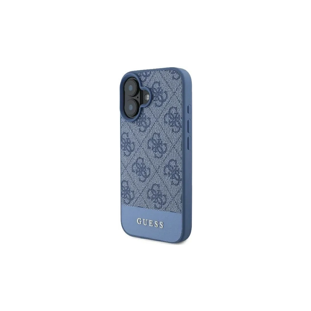 Guess GUHCP16SG4GLBL Apple iPhone 16 Hardcase 4G untere Streifen blau - iPhone 16 - Guess