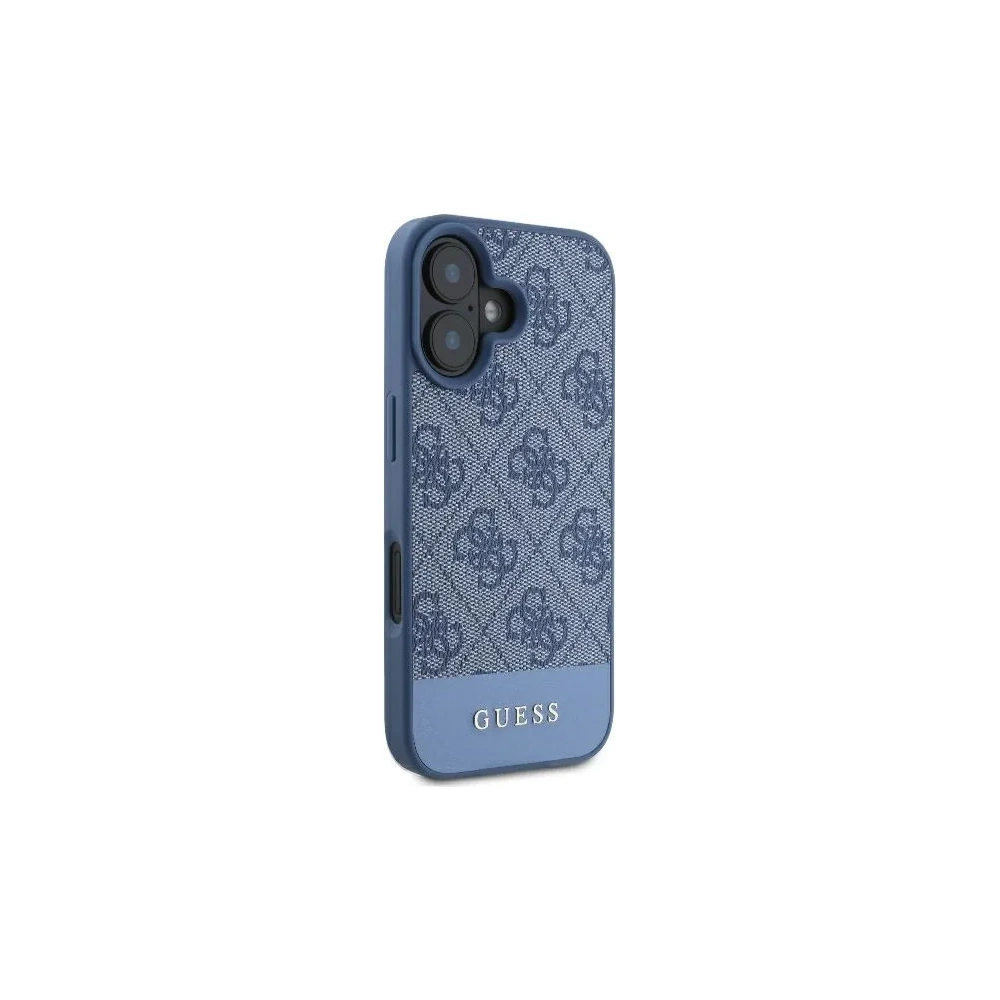 Guess GUHCP16SG4GLBL Apple iPhone 16 Hardcase 4G untere Streifen blau - iPhone 16 - Guess