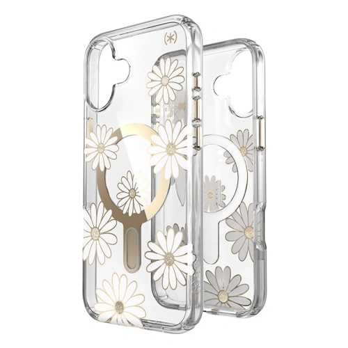 Etui Speck Presidio Lux ClickLock & MagSafe Apple iPhone 16 Plus (Sunshine Daisies / Clear / Gold) - iPhone 16 Plus - Speck