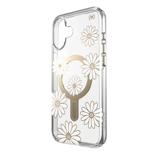 Etui Speck Presidio Lux ClickLock & MagSafe Apple iPhone 16 Plus (Sunshine Daisies / Clear / Gold) - iPhone 16 Plus - Speck