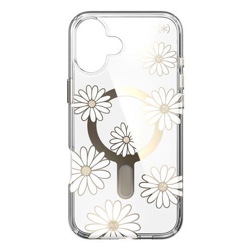 Etui Speck Presidio Lux ClickLock & MagSafe Apple iPhone 16 Plus (Sunshine Daisies / Clear / Gold) - iPhone 16 Plus - Speck