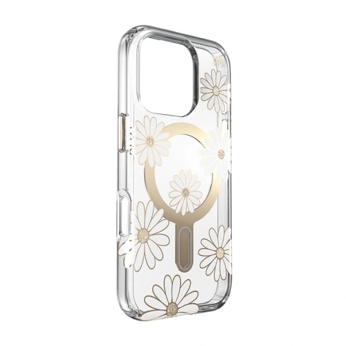 Etui Speck Presidio Lux ClickLock & MagSafe Apple iPhone 16 Pro (Sunshine Daisies / Clear / Gold) - iPhone 16 Pro - Speck