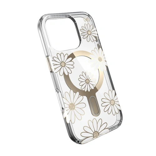 Etui Speck Presidio Lux ClickLock & MagSafe Apple iPhone 16 Pro (Sunshine Daisies / Clear / Gold) - iPhone 16 Pro - Speck