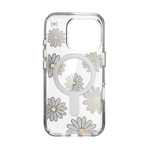 Etui Speck Presidio Lux ClickLock & MagSafe Apple iPhone 16 Pro (Sunshine Daisies / Clear / Gold) - iPhone 16 Pro - Speck