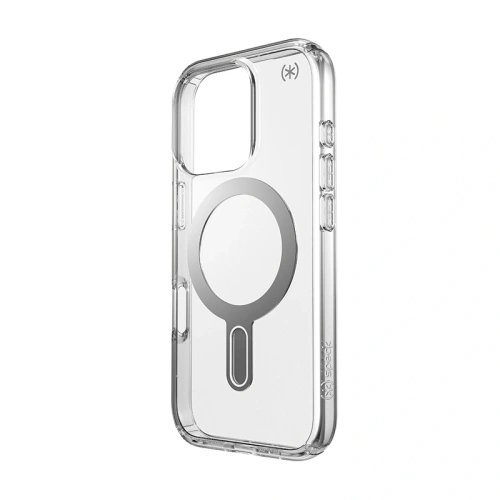 Etui Speck Presidio Perfect-Clear ClickLock & MagSafe Apple iPhone 16 Pro (Clear / Chrome Finish / Serene Silver) - iPhone 16 Pro - Speck