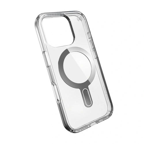 Etui Speck Presidio Perfect-Clear ClickLock & MagSafe Apple iPhone 16 Pro (Clear / Chrome Finish / Serene Silver) - iPhone 16 Pro - Speck