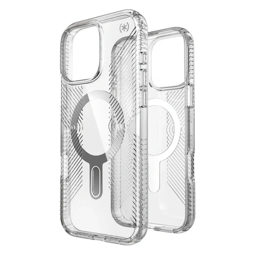 Etui Speck Presidio Perfect-Clear Grip ClickLock & MagSafe Apple iPhone 16 Pro Max (Clear / Chrome Finish / Serene Silver) - iPhone 16 Pro Max - Speck