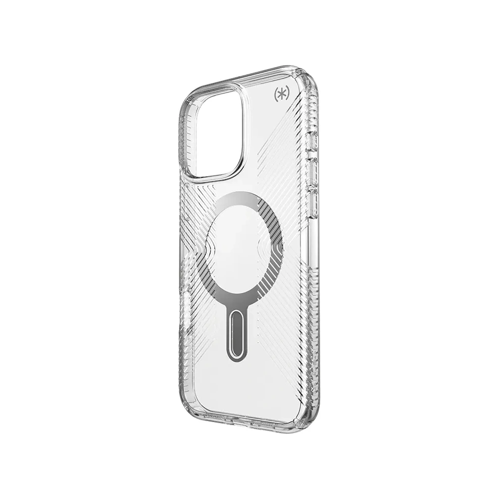 Hurtownia GSM - Etui Speck Presidio Perfect-Clear Grip ClickLock & MagSafe Apple iPhone 16 Pro Max (Clear / Chrome Finish / Serene Silver) - SPK696 - {ean13} - Hurt