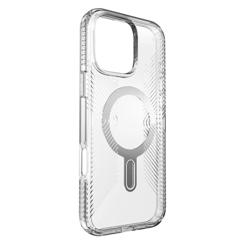 Etui Speck Presidio Perfect-Clear Grip ClickLock & MagSafe Apple iPhone 16 Pro Max (Clear / Chrome Finish / Serene Silver) - iPhone 16 Pro Max - Speck