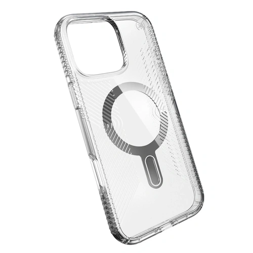 Etui Speck Presidio Perfect-Clear Grip ClickLock & MagSafe Apple iPhone 16 Pro Max (Clear / Chrome Finish / Serene Silver) - iPhone 16 Pro Max - Speck