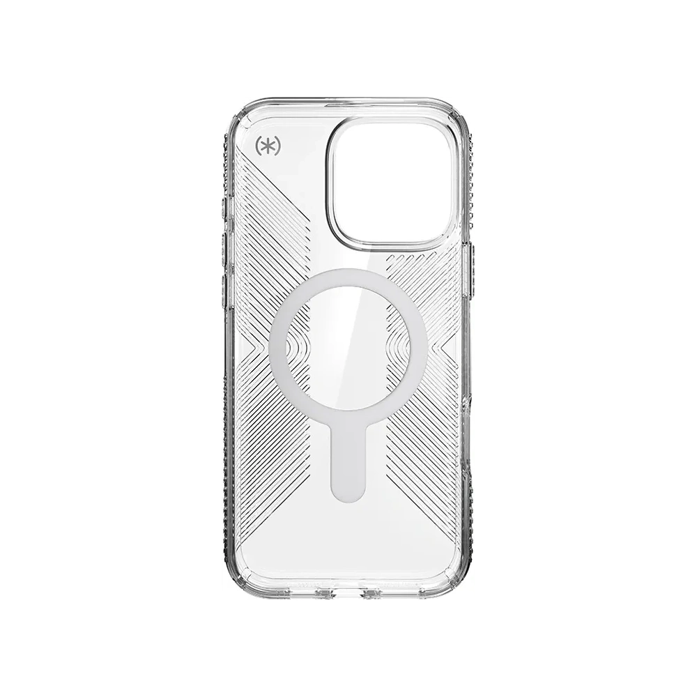 Wholesale Speck Presidio Perfect-Clear Grip ClickLock & MagSafe Apple iPhone 16 Pro Max (Clear / Chrome Finish / Serene Silver) - SPK696 - {ean13} - Hurt