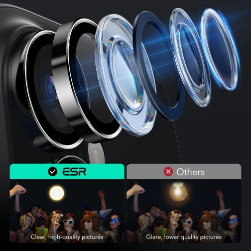 Osłona na aparat ESR Armorite Camera Protector Apple iPhone 16 / 16 Plus Black - iPhone 16 Plus - ESR