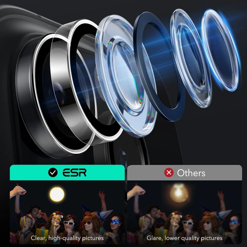 Wholesale ESR Armorite Camera Protector Apple iPhone 16 Pro / 16 Pro Max Clear - ESR824 - {ean13} - Hurt