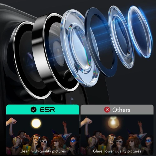 Osłona na aparat ESR Armorite Camera Protector Apple iPhone 16 Pro / 16 Pro Max Black - iPhone 16 Pro Max - ESR