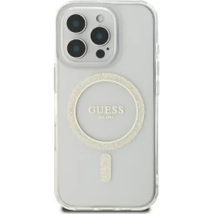 Etui Guess GUHMP16LHFGERET Apple iPhone 16 Pro hardcase IML Glitter Circle MagSafe przeźroczysty - iPhone 16 Pro - Guess