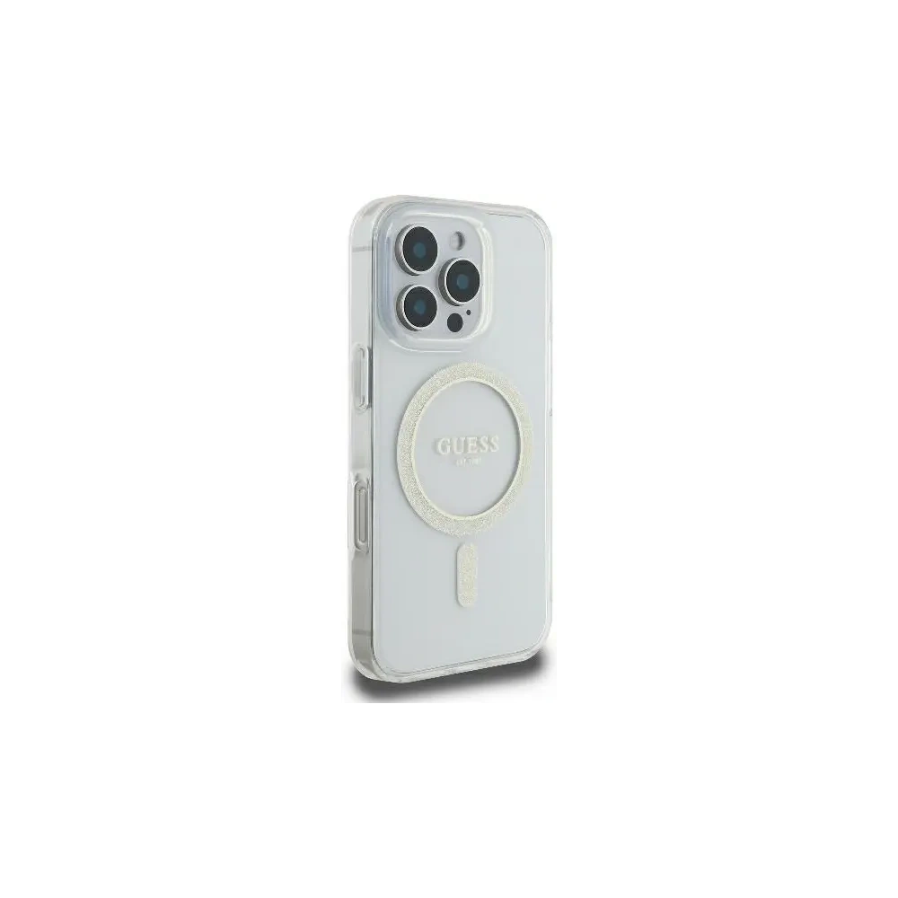 Hurtownia GSM - Guess GUHMP16LHFGERET Apple iPhone 16 Pro kemény tok IML Csillogó Kör MagSafe átlátszó - GUE3604 - {ean13} - Hurt