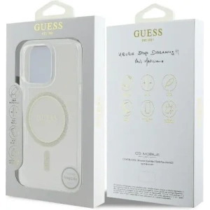 Etui Guess GUHMP16LHFGERET Apple iPhone 16 Pro hardcase IML Glitter Circle MagSafe przeźroczysty - iPhone 16 Pro - Guess