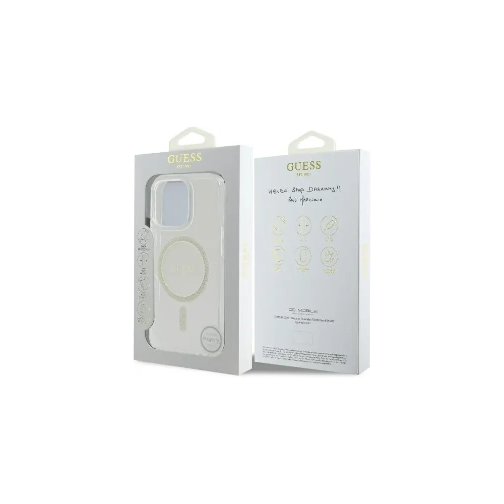 Hurtownia GSM - Guess GUHMP16LHFGERET Apple iPhone 16 Pro carcasă dură IML Glitter Circle MagSafe transparentă - GUE3604 - {ean13} - Hurt