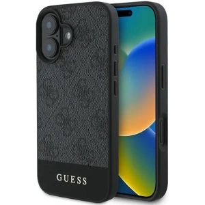 Guess GUHCP16SG4GLGR iPhone 16 6.1" szary/grey hardcase 4G Bottom Stripe - !ZAIMPORTOWANE - Guess
