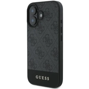 Guess GUHCP16SG4GLGR iPhone 16 6.1" szary/grey hardcase 4G Bottom Stripe - !ZAIMPORTOWANE - Guess