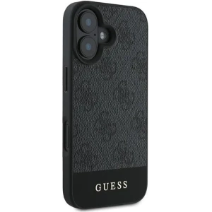 Guess GUHCP16SG4GLGR iPhone 16 6.1" szary/grey hardcase 4G Bottom Stripe - !ZAIMPORTOWANE - Guess