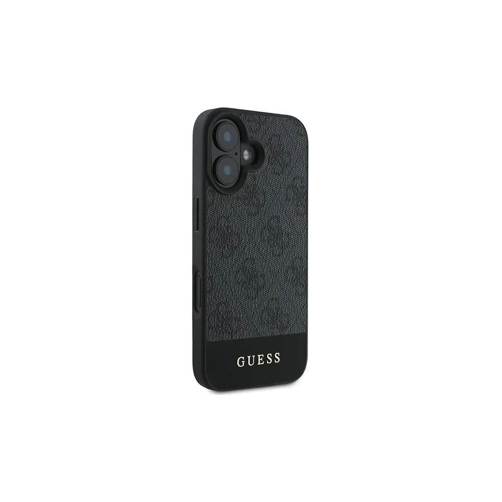 Guess GUHCP16SG4GLGR iPhone 16 6.1" szary/grey hardcase 4G Bottom Stripe - !ZAIMPORTOWANE - Guess