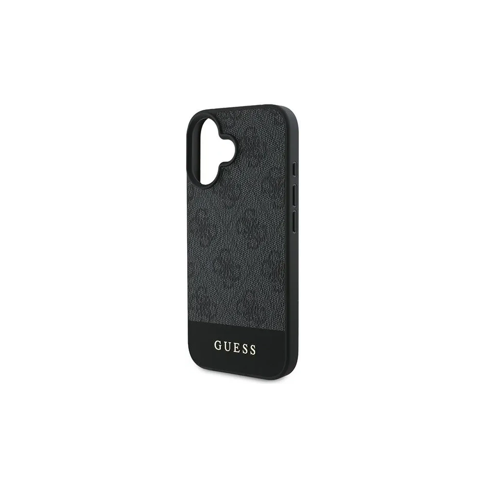 Guess GUHCP16SG4GLGR iPhone 16 6.1" szary/grey hardcase 4G Bottom Stripe - !ZAIMPORTOWANE - Guess